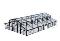 Carpa para Eventos Comerciales con Estructura de Marco Negro Transparente Grande, Carpa para Fiestas con Poste de Aluminio, Pared de Vidrio para Eventos al Aire Libre