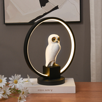 Lampe de table de bureau créative 3D personnalisée, nouvelle, avec motif animal, LED, décoration de chambre d'enfant, décoration de Noël, statue de hibou de luxe, veilleuse pour la maison