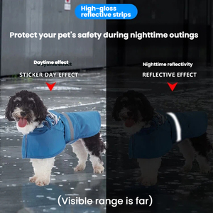 Impermeable para Perros con Diseño de Animalitos, Traje de PVC Reflectante para Mascotas con Orificio para Correa, Plegable, Cubre Todo el Cuerpo, para Perros Talla S/M/L - Product Image 3
