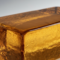 Ladrillo de Vidrio Fundido Hecho a Mano JYG Amber, 230x110x76mm, Bloque de Vidrio Decorativo Sólido, Panel Rectangular para Decoración de Paredes y Construcción