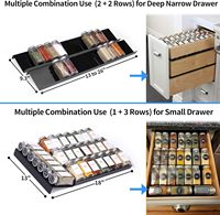 Organisateur de tiroir à épices en acrylique transparent personnalisable avec assemblage DIY et design