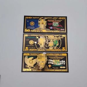 Juego de billetes de papel de aluminio dorado y negro, colección de regalo, 1, <span class=keywords><strong>2</strong></span>, 5, 10, 20, 50, 100 USD - Product Image 6