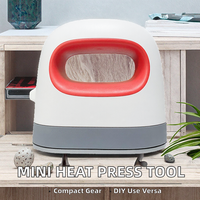 Mini presse à chaud électrique semi-automatique portable avec imprimante à plat - Nouvelle version pour usage domestique pour T-shirts, casquettes et petits objets artisanaux