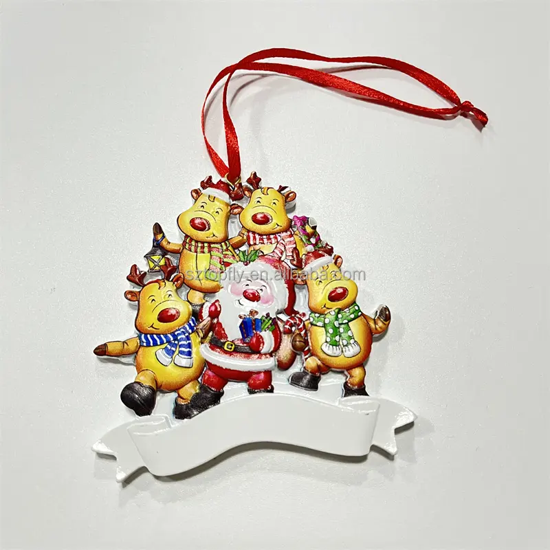 New Design Christmas Resin Ornament Holiday Decoration Reindeer Ornament Christmas Gift Hanging Pendant