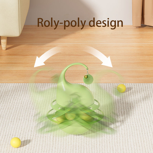 2026New Cartoon Roly-poly Track Ball Design Cats Small Interactive <b>Exercise</b> Pet Toy Food-Dispensing Holes PP Material Indoor Use - Product Image 3