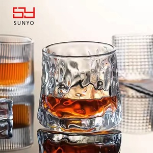 Sunyo Ripple Like Whiskey <strong>Glass</strong> Cup Support Custom Shape and Logo Handmade Lead Free Crystal Rock <strong>Glass</strong> Whiskey <strong>Glass</strong> - Product Image 6