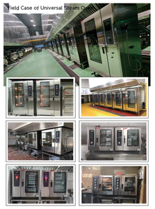 فرن بخاري تجاري جديد يعمل بالغاز والكهرباء، متعدد الوظائف، بـ 4 صواني، يعمل بالهواء الساخن والرش، مع تحكم رقمي - Product Image 4