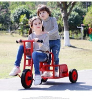 Tricycle pour enfants de maternelle, vélo à double pédale, siège confortable, repose-pieds antidérapants, matériau en caoutchouc, jouet à roulettes pour l'extérieur