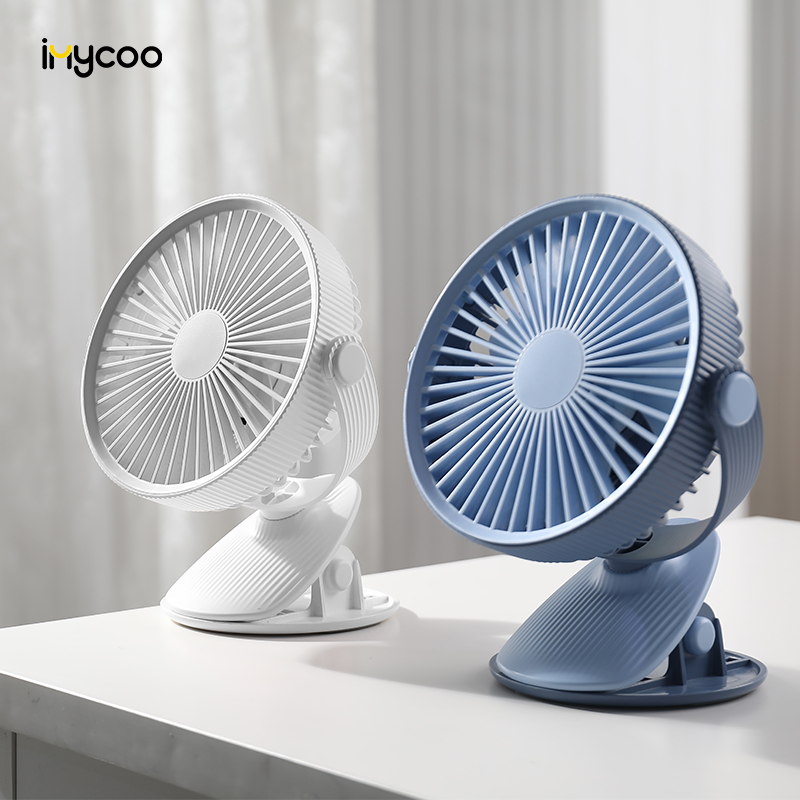 IMYCOO – Mini ventilateur Portable USB Rechargeable avec Clip pour bureau, dortoir, chambre à coucher