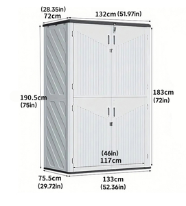 Caseta <span class=keywords><strong>de</strong></span> Almacenamiento <span class=keywords><strong>de</strong></span> <span class=keywords><strong>Resina</strong></span> HDPE Resistente al Agua, Directo <span class=keywords><strong>de</strong></span> Fábrica, con Base Incluida, Armario Horizontal para Herramientas <span class=keywords><strong>de</strong></span> Jardín - Product Image 6