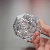 Flacon de Cologne en cristal de 100 ml, flacon de parfum en verre facetté avec bouchon en treillis or rose