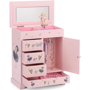 Ever Bright Premium Scatola Portagioie Musicale in Legno a Manovella, Ecologica e di Lusso, a Forma di Cigno Rosa, con Cassetti Multipli - You Are <span class=keywords><strong>My</strong></span> <span class=keywords><strong>Sunshine</strong></span> - Product Image 1
