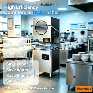 Portable Hood Type Industrial Commercial Stainless Steel Washing Machine Industrial <strong>Dishwasher</strong> for Kitchen Restaurant Hotel - Product Image 2