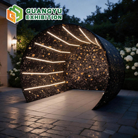 Backdrop Photo Booth 360 Derajat (Terowongan Setengah Lingkaran) dengan Lampu LED RGB Terintegrasi, Terowongan LED untuk Photo Booth