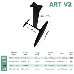 ไฮโดรฟอยล์ Axis Foils ART V2 939 คาร์บอน ฟรอนท์วิง สำหรับ Downwind/SUP/FoilDrive (FD)/วินด์เซิร์ฟ/เวคเซิร์ฟหรือเซิร์ฟฟิ่ง ART V2 คาร์บอนไฟเบอร์ คอนสแตนท์ - Product Image 3