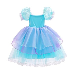 Costume de fête pour filles, Halloween, fée, sirène, princesse, écologique, 100% polyester, dentelle bouffante, <span class=keywords><strong>Ariel</strong></span>, cosplay, robe de fête - Product Image 3
