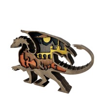 Neue Kunstvolle Holz-3D-Tierfigur Dekoratives Objekt mit Modernem Schlichtem Design Fliegender Drache Figur für Heim- und Bürodekoration