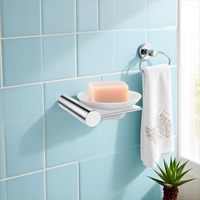 Porte-savon mural en acier inoxydable et verre, luxueux et moderne, économise l'espace sur le comptoir, écologique, pour la cuisine et la salle de bain