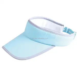 Custom Blank Cotton Blue and Yellow Cotton Lighted Sun Golf Visor Cap