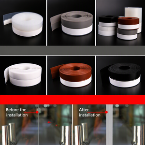 Bande d'étanchéité moderne en silicone pour bas de <span class=keywords><strong>porte</strong></span>, isolation phonique et contre les intempéries pour portes/fenêtres, installation par vis - Product Image 5