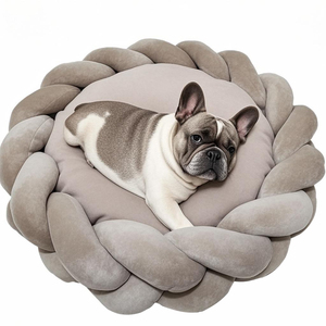 Luxuriöses 6 cm dickes hand gewebtes maschinen wasch bares faltbares Haustier bett des Großhandels herstellers Bunte weiche warme Betten für solide - Product Image 1