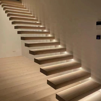 Marches d'escalier sur mesure pour villas duplex et lofts, marches intérieures en bois massif, marches d'escalier en bois de chêne rouge américain, planchers en bois.