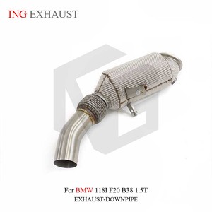 Tubo de bajada de acero inoxidable de escape de venta directa de fábrica <span class=keywords><strong>ING</strong></span> con escudo térmico para BMW 118i F20 B38 1,5 T accesorios para automóviles - Product Image 5