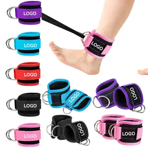 Oem Custom Padded Gym Wholesale High Quality Ankle Strap Pink Cable Machine Weight Lifting Ankle Straps