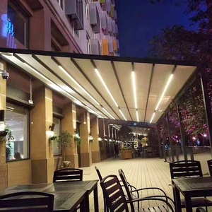 Aluminum Alloy Frame PVC Fabric Motorized Remote Control Retractable Patio Sun Shade <strong>Awning</strong> <strong>Wall</strong> <strong>Mounted</strong>/Freestanding Design - Product Image 4