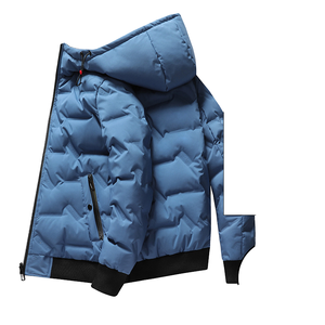 Nuovo Cappotto Invernale da Uomo Streetwear Bomber con Cappuccio Imbottito in Piuma d'Oca Bianca Caldo e Reversibile Produzione di Fabbrica - Product Image 1