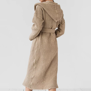 Custom Soft <strong>Waffle</strong> Hooded BathRobe for Women Homewear Lounge <strong>Robe</strong> Gown Comfortable Cozy Home Clothes Fluffy Guest <strong>Robe</strong> - Product Image 4