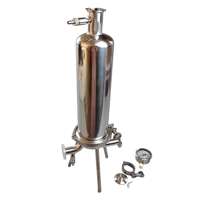 Boîtier de filtre mono-élément de précision en acier inoxydable SS316L, équipé d'un élément filtrant pour la filtration des systèmes chimiques, faible libération de particules