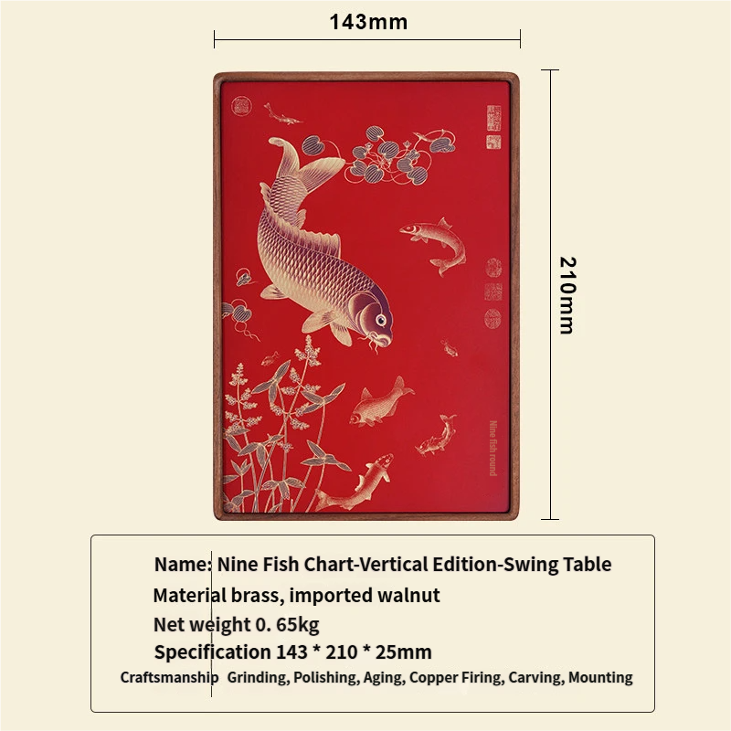 Nine Fish Painting - Red