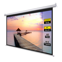 Écran de projection motorisé blanc mat 72 pouces 16:9 HD Diagonal Électrique Déplacement Télécommande Famille Maison Bureau Théâtre