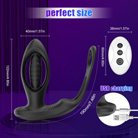 Stimulateur de prostate vibrant à télécommande sans fil avec double anneaux, plug anal et tentacules, masseur de prostate pour adultes
