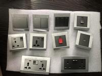 ABUK OEM UK/EU 10A 13A 250V 1/2/3/4 Gang PC Panel TEL Applique murale à bouton-poussoir interrupteurs électriques USB Double prise 3PIN avec néon