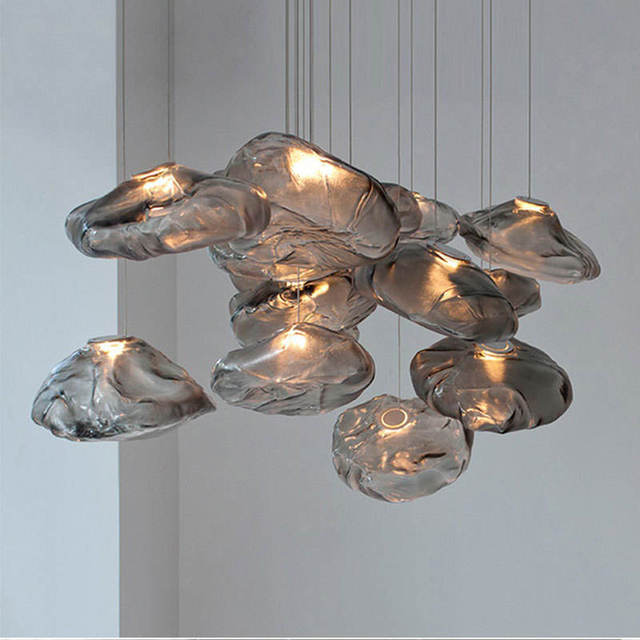 Smart Nordic Line Minimalist Dining Room Ceiling Lighting Fixtures Glass LED Hanging Modern Designer Chandeliers Pendant Lights