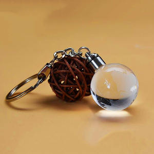 سلسلة مفاتيح كرة السلة الزجاجية الكريستالية للرجال بالجملة مع ضوء LED بسلسلة مفاتيح للهدايا - Product Image 5