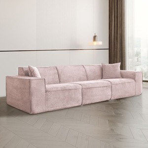 Canapé d'angle moderne de luxe <span class=keywords><strong>pour</strong></span> salon, mobilier rectangulaire 2-3 places, rembourrage en velours côtelé, emballé sous vide compressé, école - Product Image 4