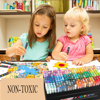 XinyiArt 280 couleurs avec encre liquide directe, stylo de peinture de qualité professionnelle, marqueurs de peinture acrylique, pointe pinceau pour la peinture sur roche, toile