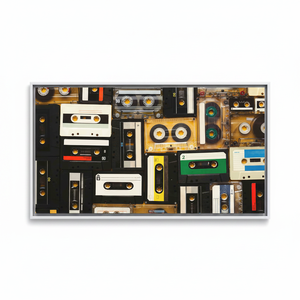 Lienzo Impreso: Arte Retro de Casete para Decoración de Sala de Música, Lienzo con Marco Blanco - Product Image 2