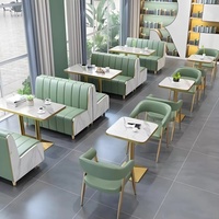 Ensemble table et chaises de restaurant moderne sur mesure pour café, fast-food, mobilier de café, banquette de restaurant