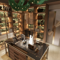 Projet de design d'intérieur complet pour maison de luxe, design d'intérieur de chambre principale, rendu 3D avec solutions de mobilier personnalisées complètes