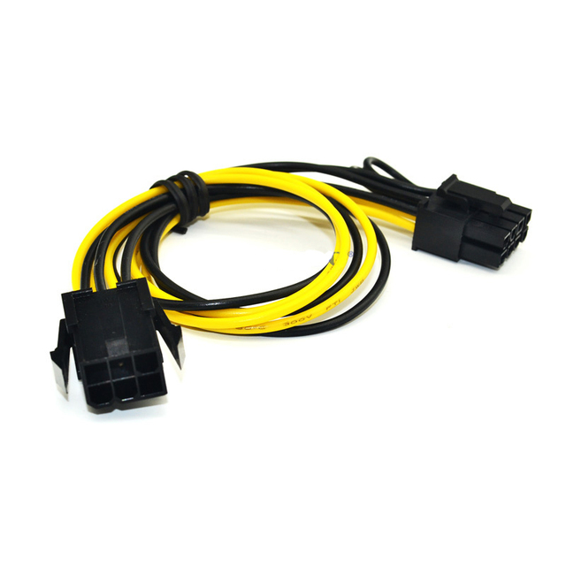Graphics Card GPU PCI-E 6Pin Female to 6+2Pin 8PIN Male Power Adapter Cable 6PIN Extension 6+2PIN Cable