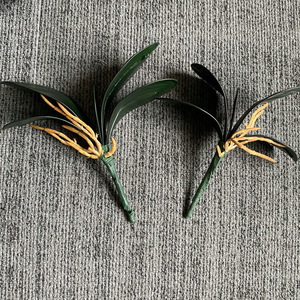 Ensemble de feuilles artificielles de Phalaenopsis et <span class=keywords><strong>Cymbidium</strong></span> pour la décoration de la maison, les mariages et les arrangements floraux - Product Image 2
