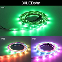 DC12V WS2815 RGBIC adressable individuellement double Signal 30 60 144 Pixels blanc noir 12V WS2815 LED bandes lumineuses