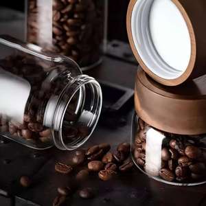 Barattolo di Vetro Ecologico Retrò con Coperchio in Legno Capacità 401-500ml Resistente alle Perdite Multifunzione per <span class=keywords><strong>Conservazione</strong></span> <span class=keywords><strong>Alimenti</strong></span> in Cucina - Product Image 2