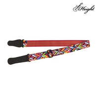 Sangle de guitare en polyester imprimée sur mesure avec extrémités en cuir PU noir, ceinture réglable pour guitares acoustiques, électriques et basses