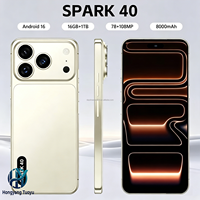 Nouveau Smartphone 5G Spark40 2026, 16 Go + 1 To, Écran HD 7,3 Pouces 144 Hz, Android 16, Charge Rapide 65 W, Tous Accessoires Inclus