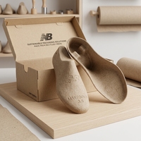 Plateau à chaussures en pulpe moulée naturelle, insert d'emballage en papier recyclé, écologique
